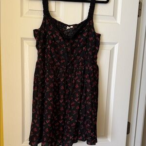 Aero mini black dress with flowers